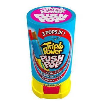 Bazooka Triple Power Push Pop Candy 34g