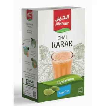 Alkhair Cardamom Chai Karak Tea Sugar-Free 12x15g