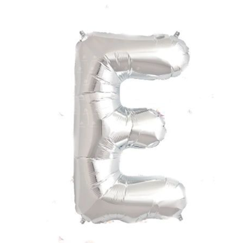 Silver Letter E Balloon 40-Inch