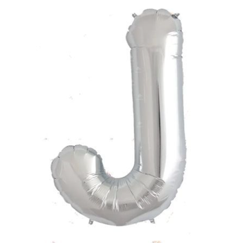 Silver Letter Balloon "J" 40-Inch