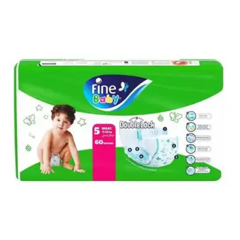 Fine Baby Diapers Size 5 DoubleLock 60 Pieces