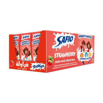 Safio Uht Strawberry Milk X18  185 Ml