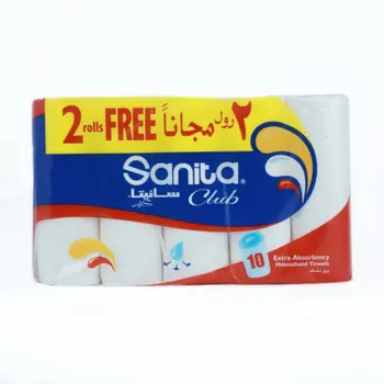 سانيتا كلوب ورق حمام نعومة أكثر 8 رول + 2 مجاناً