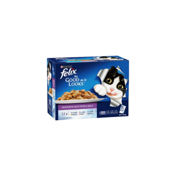 بورينا فليكس كرتون طعام رطب للقطط بنكهات مختلفة في جيلي12×85جرام