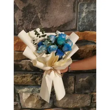 Blue A3 Bouquet of Blue Roses