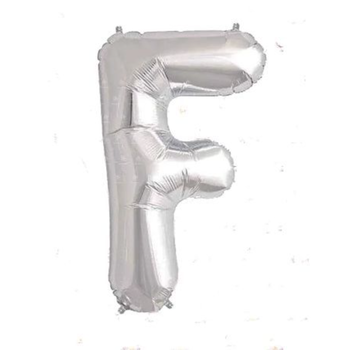 Silver Letter F Balloon 16-Inch