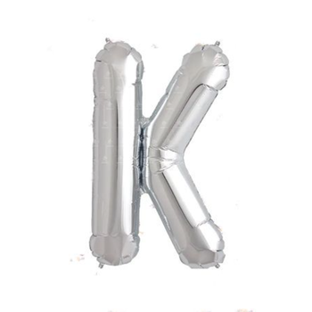 Silver Letter K Balloon 40-Inch