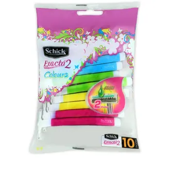 شيك اكزاكت 2 كلرز شفرات حلاقة متعددة الألوان للنساء 10 قطع