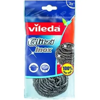 Vileda Glitzi SS Scourer Silver 2 Pieces