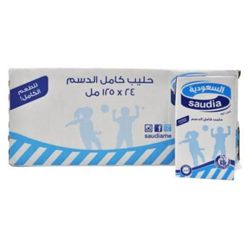 Saudia Whole Milk 24×125Ml