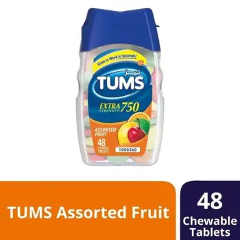 Tums Extra Assorted Fruit Antacid Tablets 48 pcs