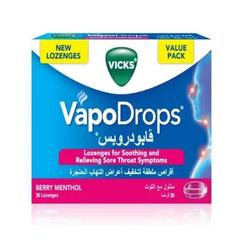 Vicks Berry Menthol VapoDrops Lozenges 36 Count