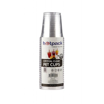 Hotpack Crystal Clear PET Cups 8oz 25 Pack