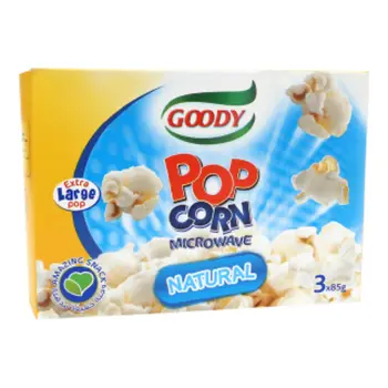 Goody Natural Flavor Microwavable Popcorn 3x85g