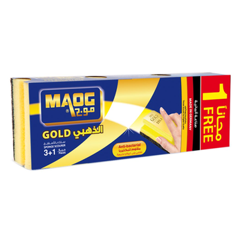 Maog Gold Anti-Bacterial Sponge Scourer 4 Pieces