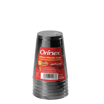 Orinex Silver Plastic Cups 6 Pieces