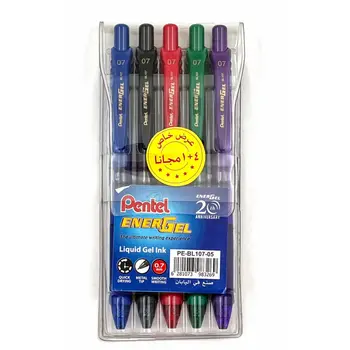 بنتل - أقلام حبر سائلة متعددة الألوان ٧ ملم ٥ حبات
