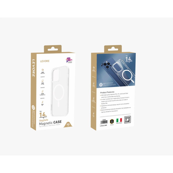 ليفوري جراب ايفون 14 برو مقاوم للصدمات والخدش  ماجسيف شفاف