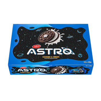 Tiffany Astro Cookies & Cream Sandwich Biscuits 12x36g