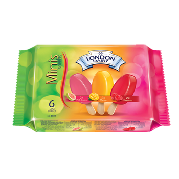 London Dairy Minis Sorbets Pack 6x50ml