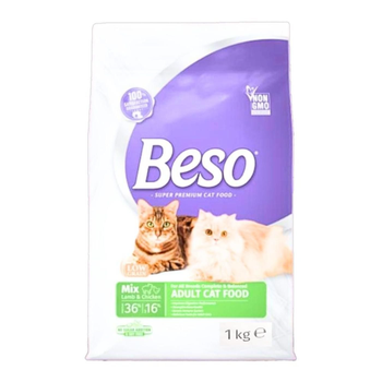 بيسو طعام جاف للقطط البالغة مشكل لحم ودجاج 1كيلو