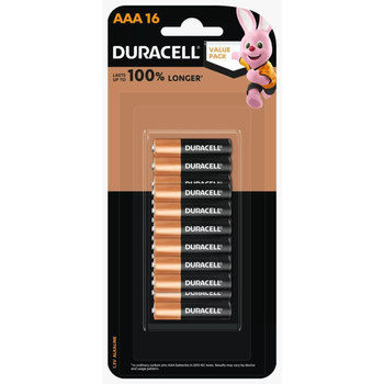 Duracell Monet Alkaline AAA Batteries Value Pack 16 Pieces