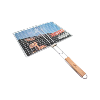 Qamra Barbeque Grill Net with Wooden Handle Medium