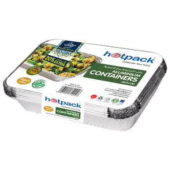 Hotpack Aluminum Containers with Lid 10 Pieces
