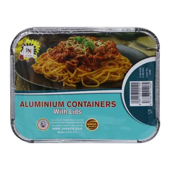 Aluminium Containers with Lids 5 Pieces