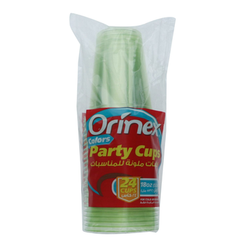 Orinex Colors Green Party Cups 24 Pack
