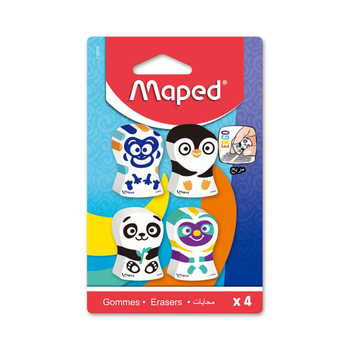 Maped Ergo Fun Assorted Shape Erasers 4 Pieces