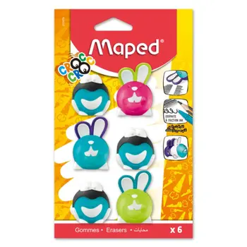 Maped Croc Croc Bunny Eraser 6 Pieces