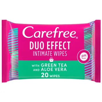 Carefree Duo Effect Intimate Wipes 20 Count