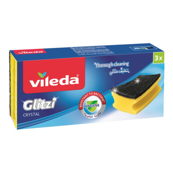 Vileda Glitzi Crystal Dishwashing Sponge 3 Pcs