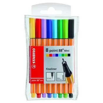 Stabilo Point 88 Mini Fineliner Pen 8-Pack