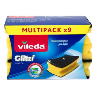 Vileda Glitzi Crystal Dishwashing Sponge 9 Pieces