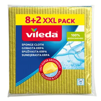 Vileda XXL Pack Yellow Sponge Cloth 10 Pieces