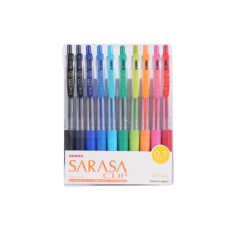 Zebra Sarasa Clip Gel Pen 10-Pack 0.7mm Tip
