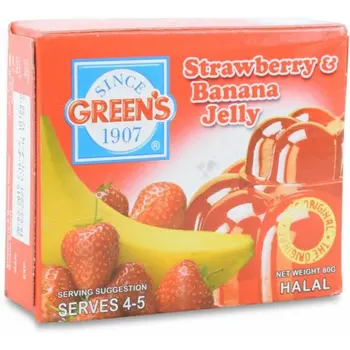 Green's Strawberry & Banana Jelly 80g