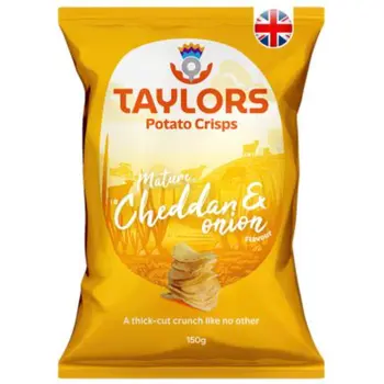 Taylors Cheddar & Onion Potato Crisps 150g