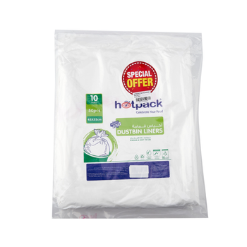 Hotpack Heavy-Duty White Dustbin Liners 150 pcs