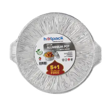 Hotpack Eco-Friendly Aluminium Pot with Hood 6 Pieces
