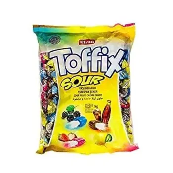 Elvan Toffix Sour Filled Chew Candy 900g