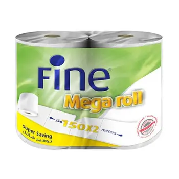 Fine 1-Ply Mega Roll Kitchen Paper Towel 2x150m