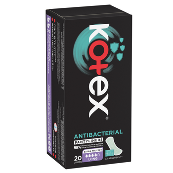 Kotex Antibacterial Panty Liners Long 20 Pieces