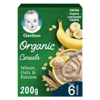 Gerber Organic Wheat Oats & Banana Baby Food 200g