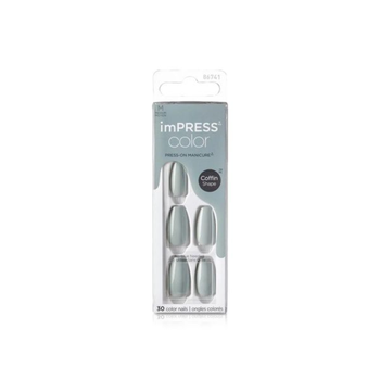 Kiss imPRESS Grey Coffin Press-on Nails 30 Pieces