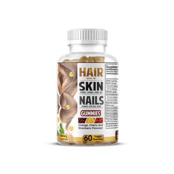 Orange Cherry Strawberry Hair Skin Nails Gummies 60 Pieces