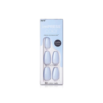 Kiss imPRESS Color Light Blue Press-on Nails, 30 Pieces