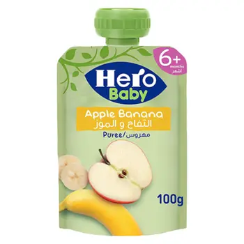 هيرو بيبي عبوة، تفاح موز، 100جرام